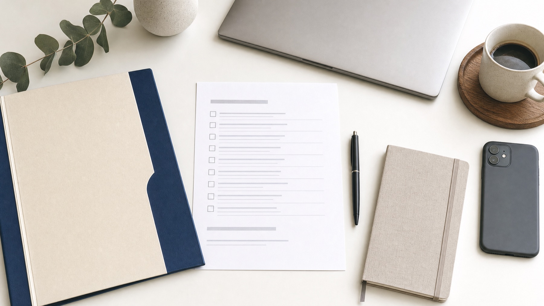 The Blue Oak Business Readiness Checklist laid out on a desk