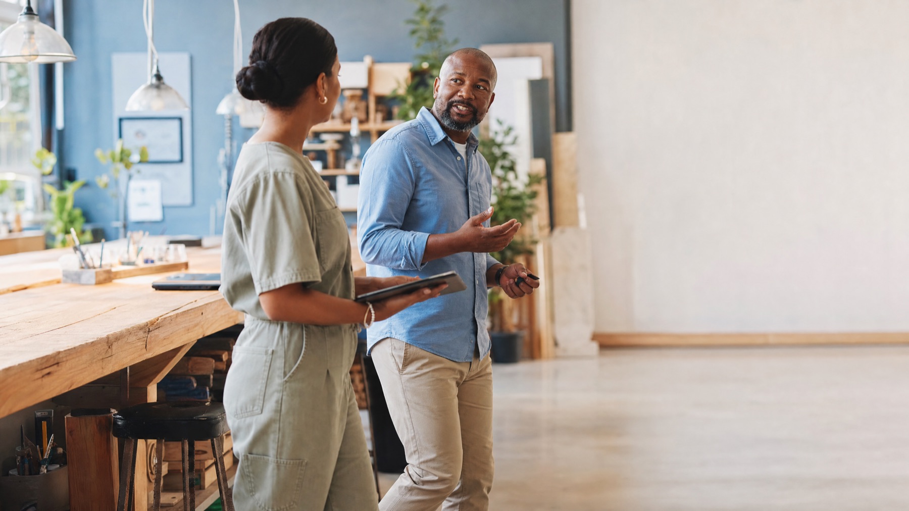 A business owner talking through next steps with an advisor