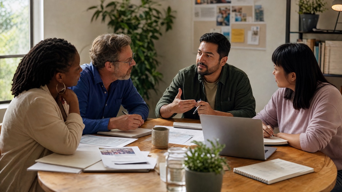 A small business team reviewing growth plans